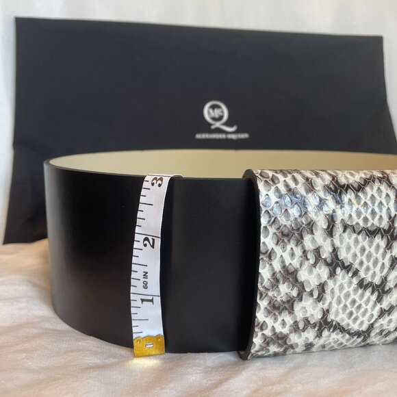 Alexander McQueen Belt Black Leather Snake Skin - Picture 5 of 6